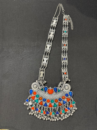 colorful enamel long necklace