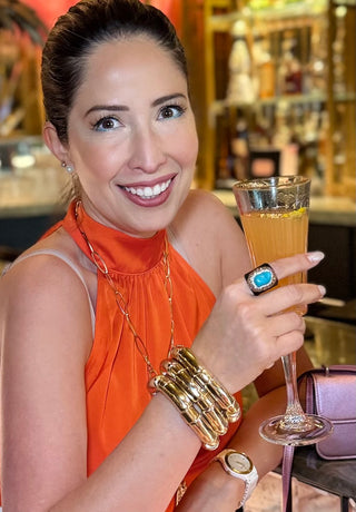 Turquoise Rhinestone Leather Ring - Paryse Style | Tall Fashion
