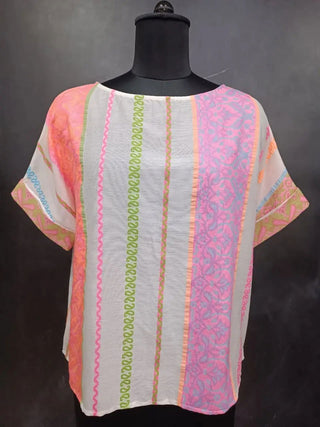 Nomad | Four Piece Set Travel|Coord Set | Colorful Vertical Wide Striped|Multi-Cotton Jaquard - Paryse Style