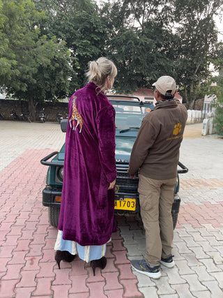 Back View Tall Purple Duster showing Full Length