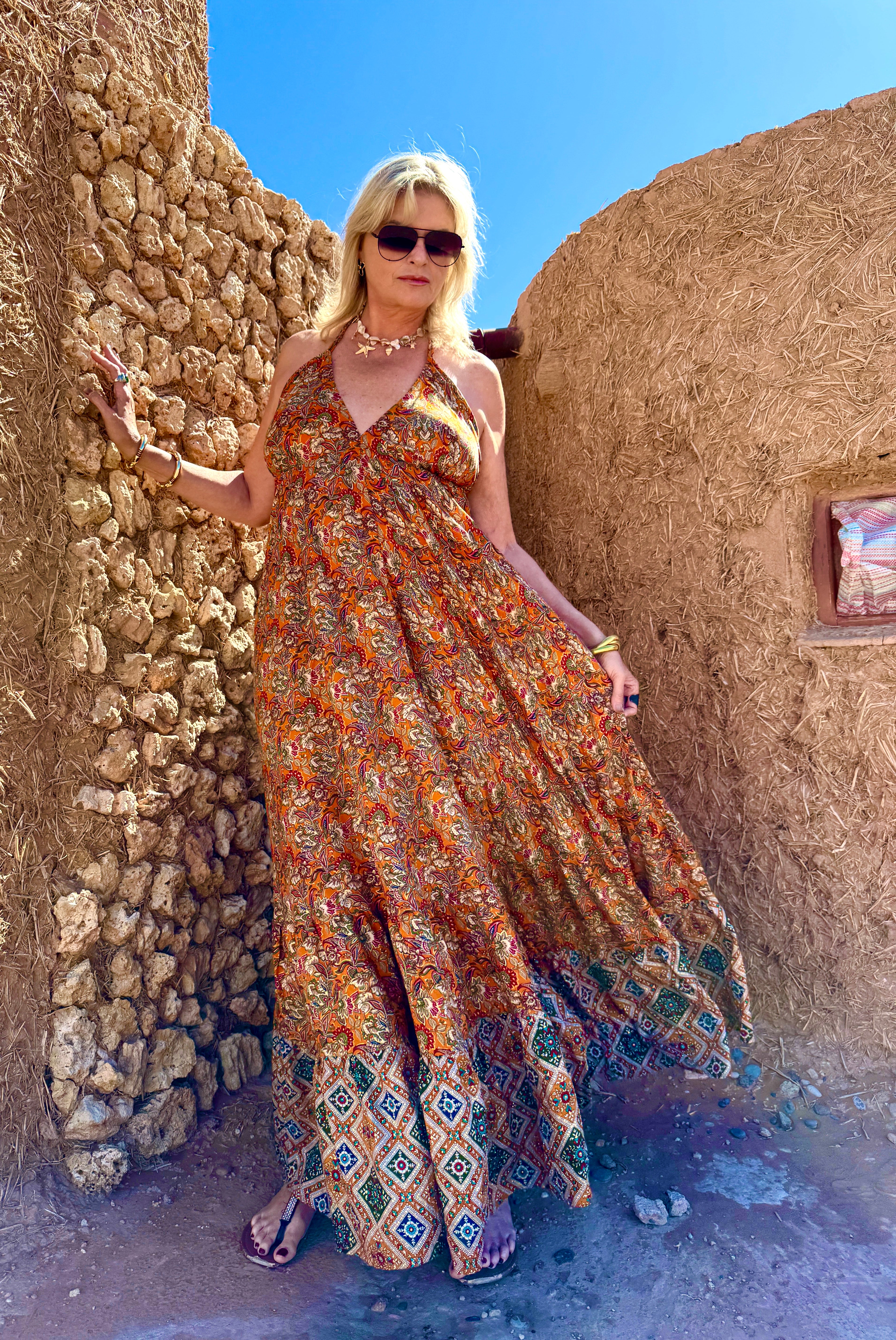Tall Bohemian Halter Maxi Dress | Desert Sand Tall Bohemian Halter Maxi Dress | Desert Sand